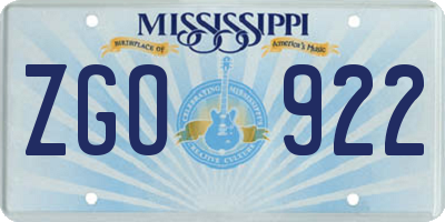 MS license plate ZGO922