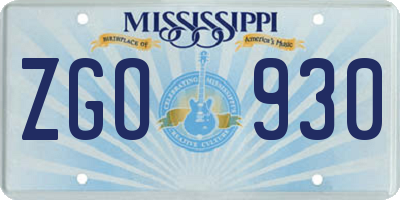 MS license plate ZGO930