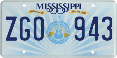 MS license plate ZGO943