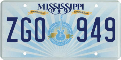 MS license plate ZGO949