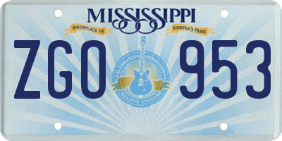 MS license plate ZGO953