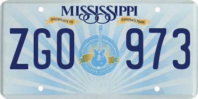 MS license plate ZGO973