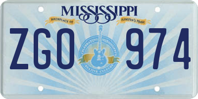 MS license plate ZGO974