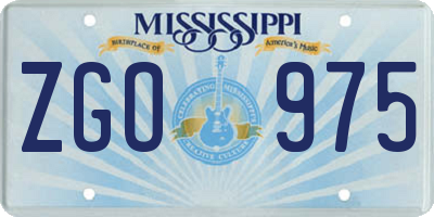 MS license plate ZGO975