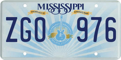 MS license plate ZGO976