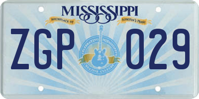 MS license plate ZGP029