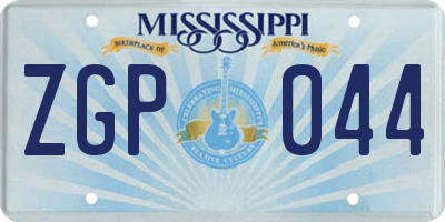 MS license plate ZGP044