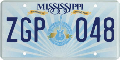 MS license plate ZGP048