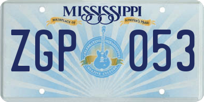 MS license plate ZGP053