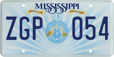 MS license plate ZGP054