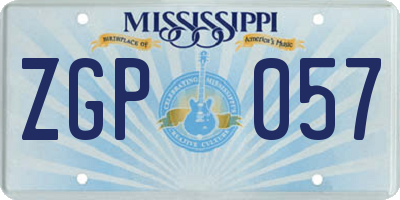 MS license plate ZGP057