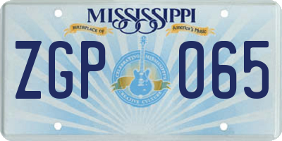 MS license plate ZGP065