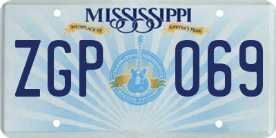 MS license plate ZGP069