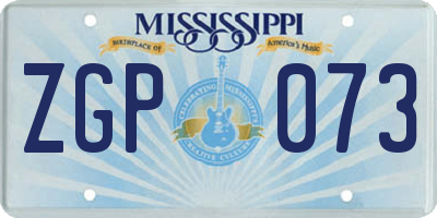 MS license plate ZGP073