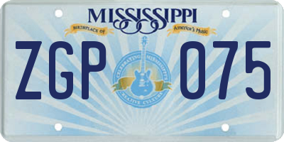 MS license plate ZGP075