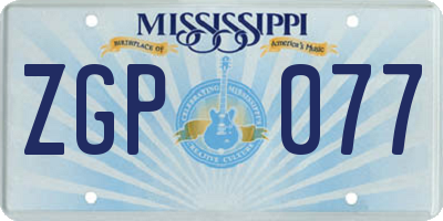 MS license plate ZGP077