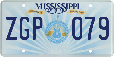MS license plate ZGP079