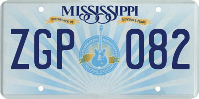 MS license plate ZGP082