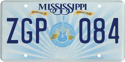 MS license plate ZGP084