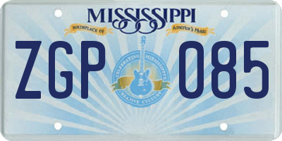 MS license plate ZGP085