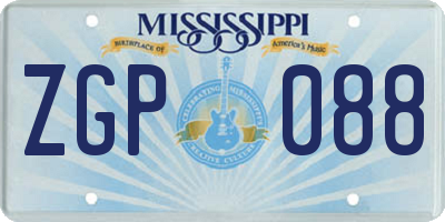 MS license plate ZGP088