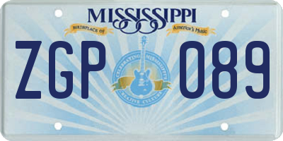 MS license plate ZGP089