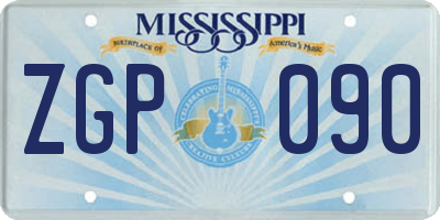 MS license plate ZGP090