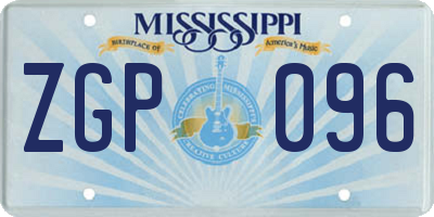 MS license plate ZGP096