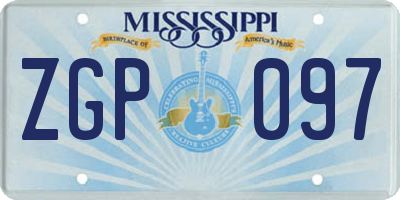 MS license plate ZGP097