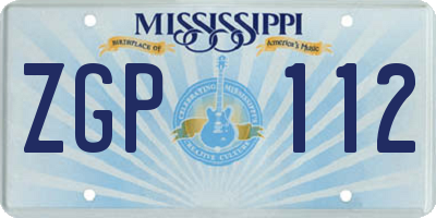 MS license plate ZGP112