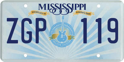 MS license plate ZGP119
