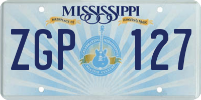 MS license plate ZGP127