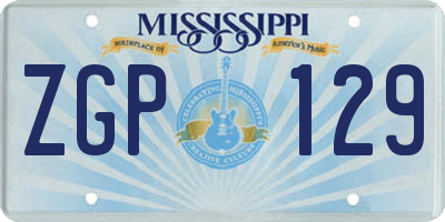 MS license plate ZGP129