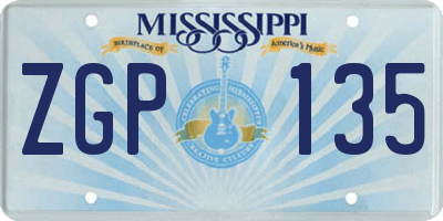 MS license plate ZGP135