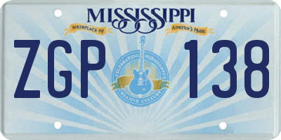 MS license plate ZGP138