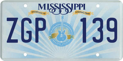 MS license plate ZGP139