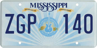 MS license plate ZGP140
