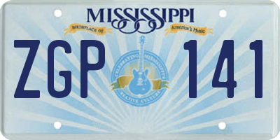 MS license plate ZGP141