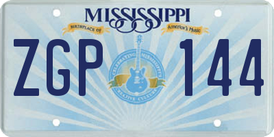 MS license plate ZGP144