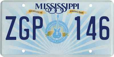 MS license plate ZGP146