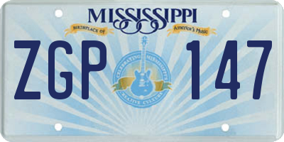 MS license plate ZGP147