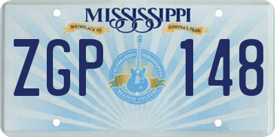 MS license plate ZGP148