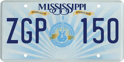 MS license plate ZGP150