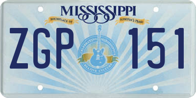 MS license plate ZGP151