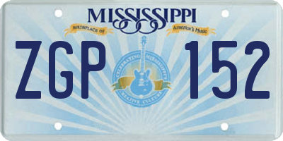 MS license plate ZGP152