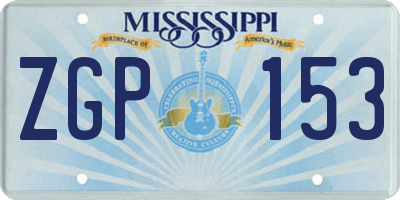 MS license plate ZGP153