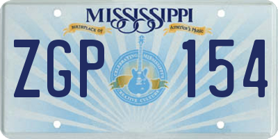 MS license plate ZGP154