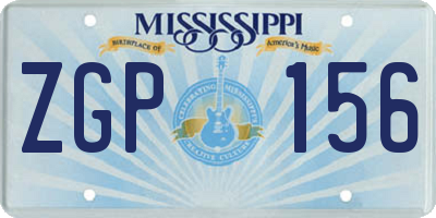 MS license plate ZGP156
