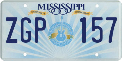 MS license plate ZGP157