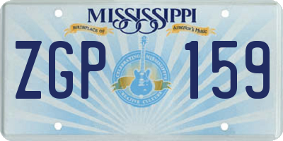 MS license plate ZGP159